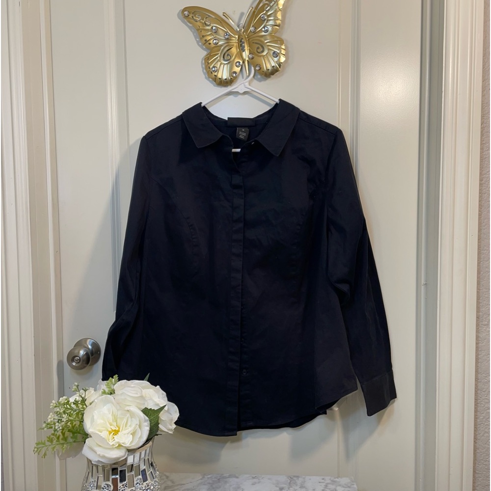 Lane Bryant hidden buttons shirt women’s